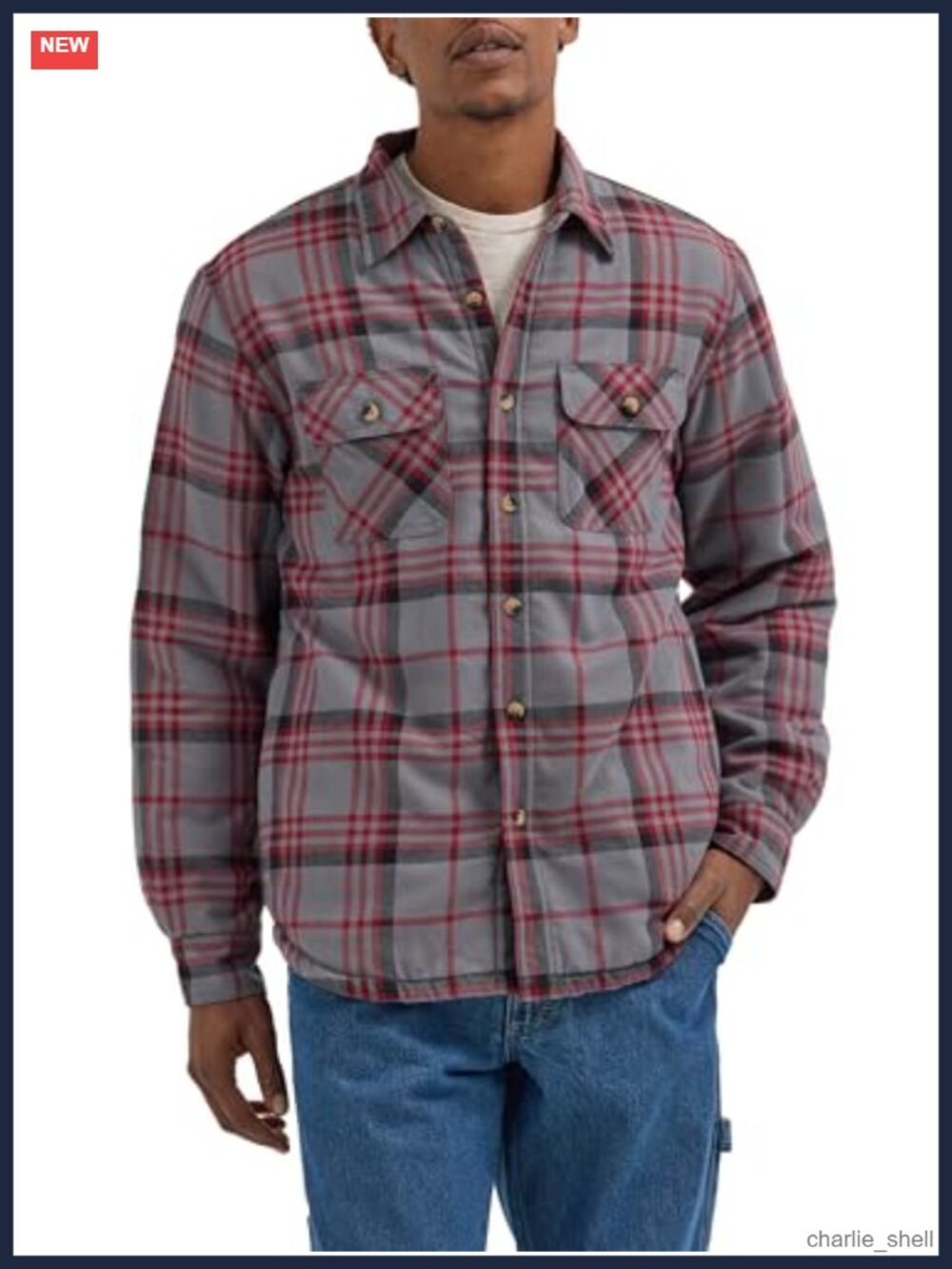 Sherpa Lined Flannel Shirt Jacket Button Down Long Sleeve Plaid